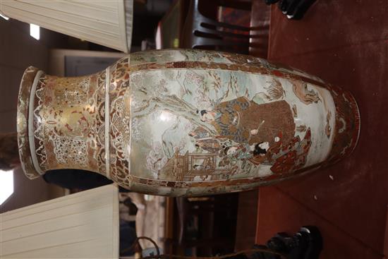 A large Satsuma vase (cracked) height 61cm